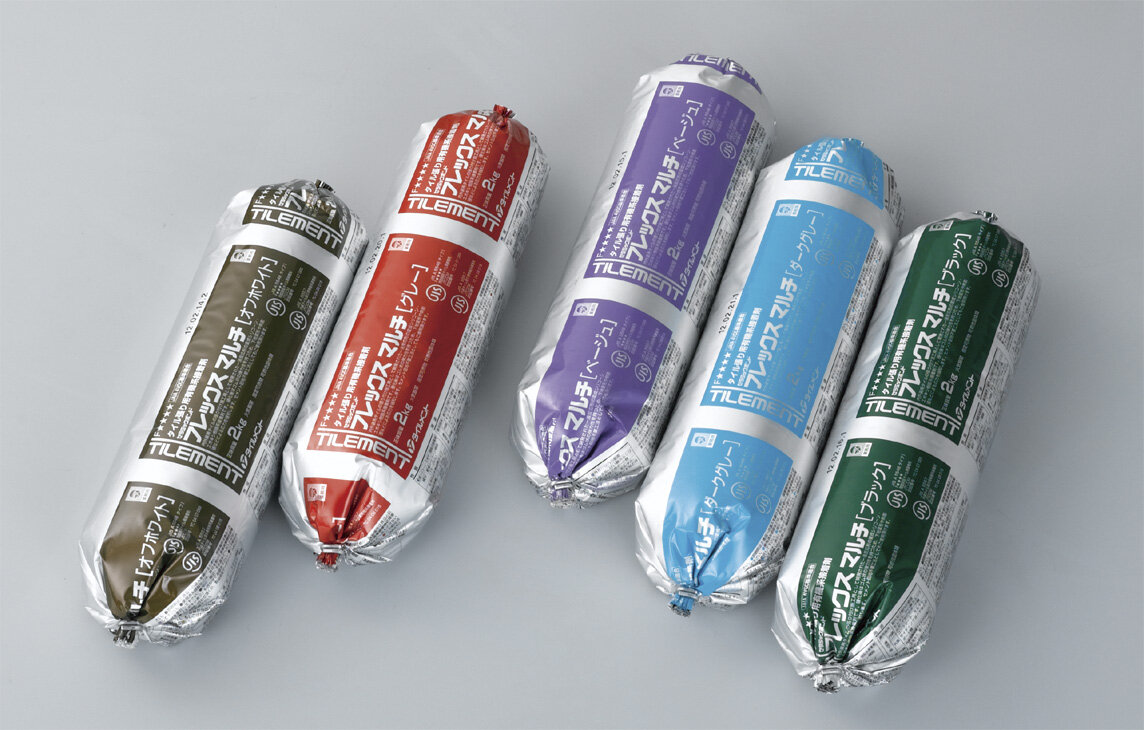 フレックスマルチ(5色) 屋内壁用 1ケース（2kg×9本/ケース） 接着剤 タイルメント