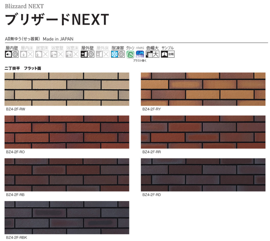 ブリザードNEXT 二丁掛平 フラット面 BZ4-2F-□ 1ケース（60枚入り） ニッタイ工業
